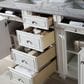 James Martin Vanities Bristol 60" Double Bathroom Vanity in Bright White with 3 cm Carrara White Marble Top and Rectangular Sinks, , large