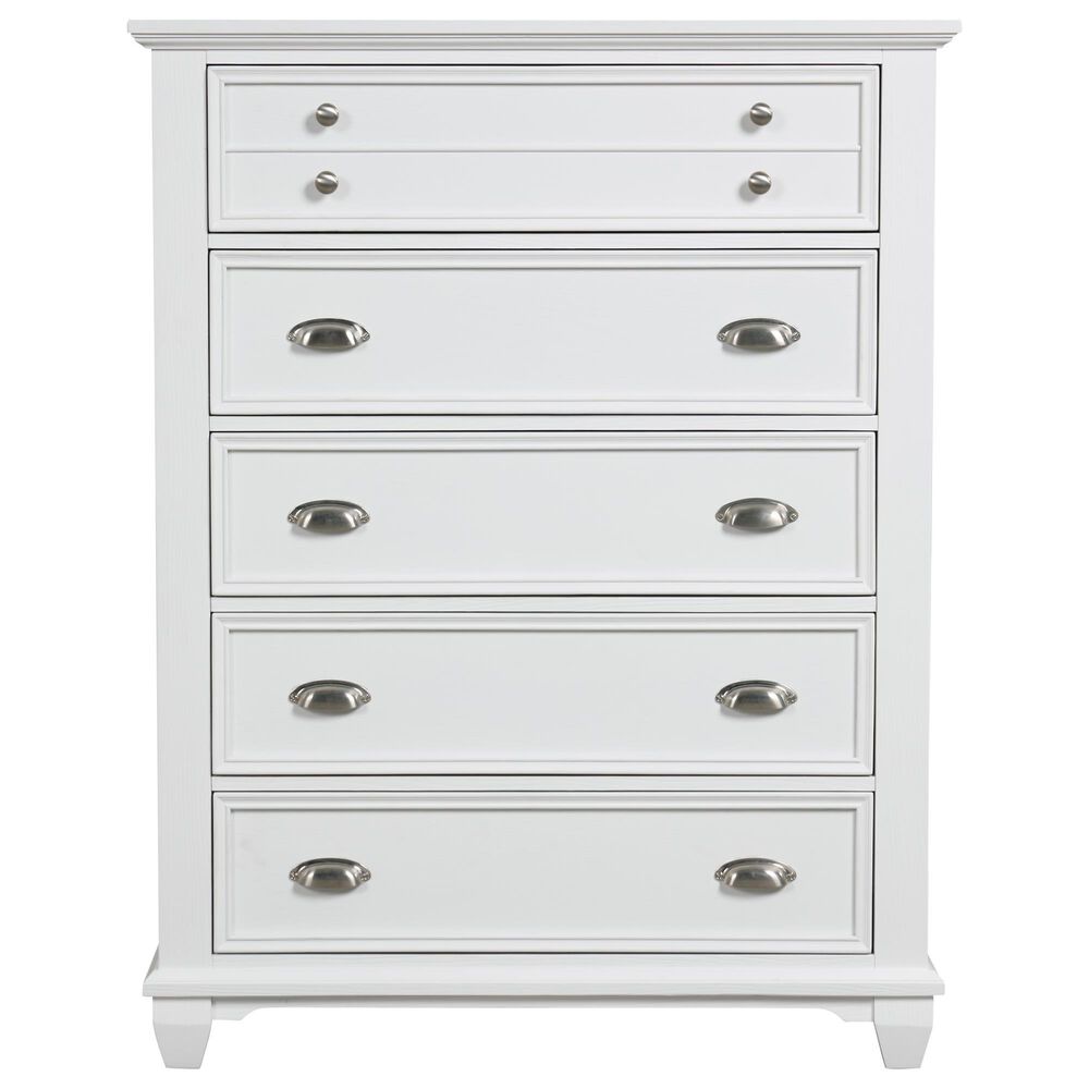 New Heritage Jamestown 5-Piece King Bedroom Set in White Brushed, , large