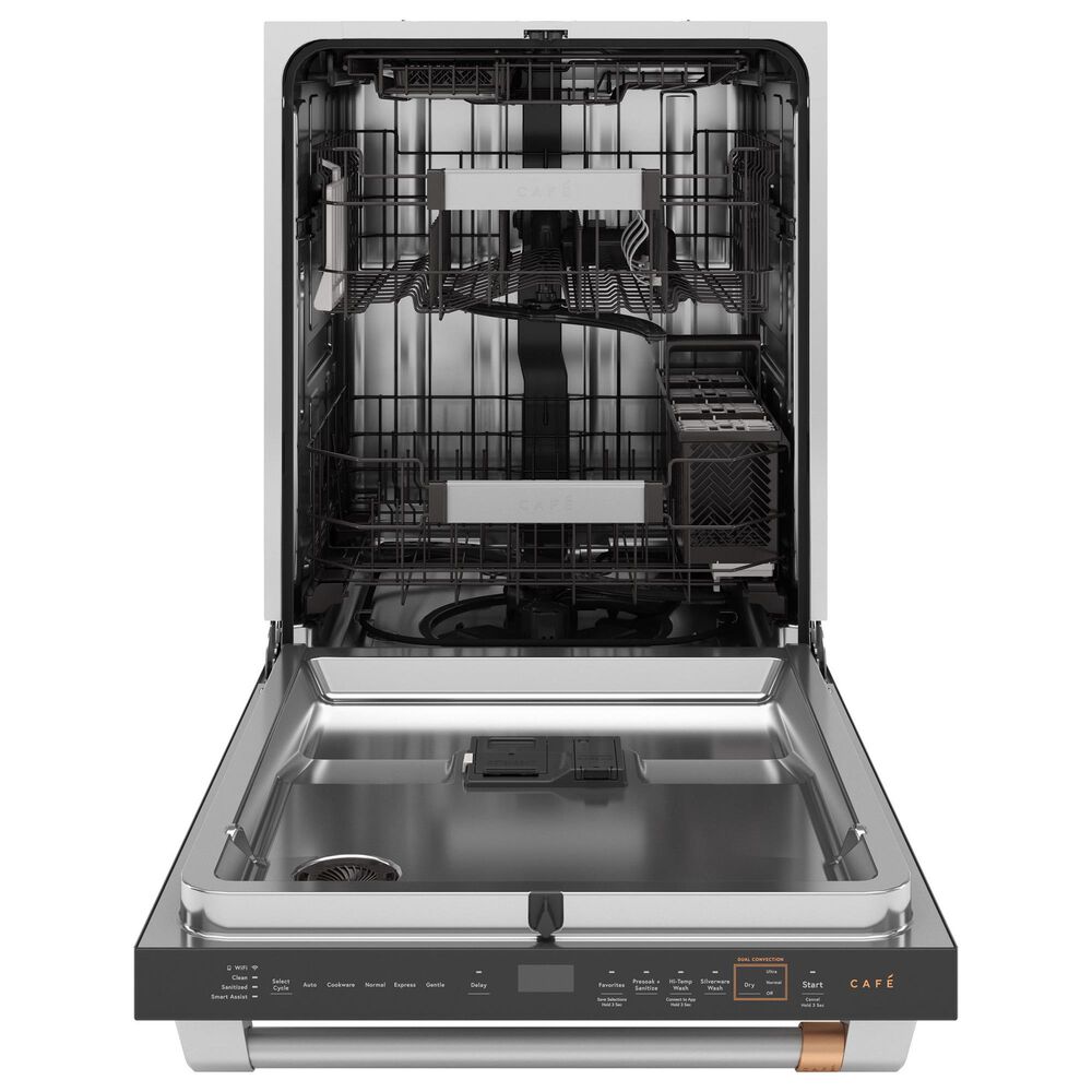 Cafe 4pc Kitchen Package with Refrigerator, Range, Microwave, and Dishwasher in Black, , large