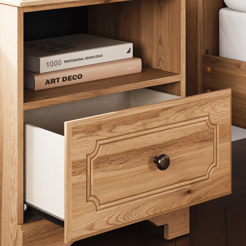 Ashley Aleaport 1-Drawer Nightstand in Warm Brown, , large