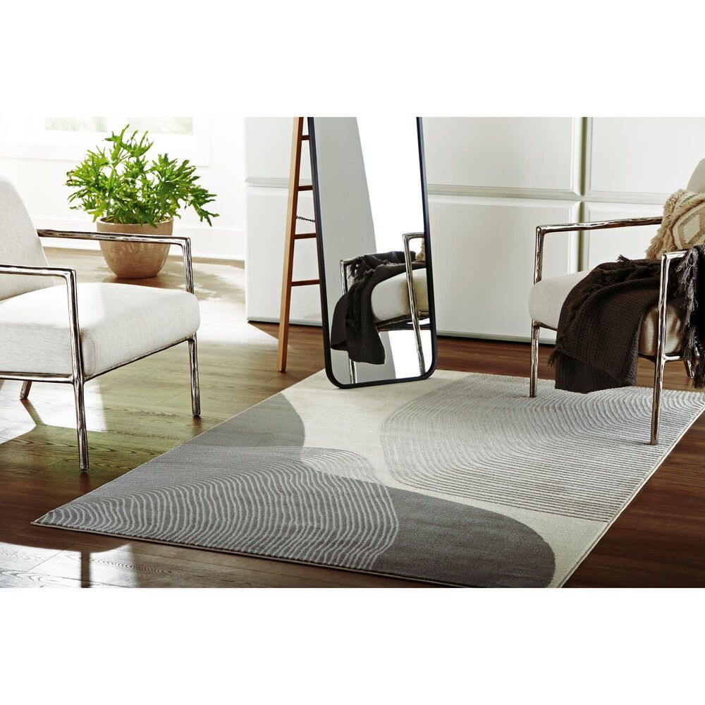 Ashley Winderburg 8&#39; x 10&#39; Gray and Ivory Area Rug, , large