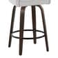LumiSource Hannah Swivel Counter Stool with Grey Fabric Upholstery in Walnut and Black (Set of 2), , large