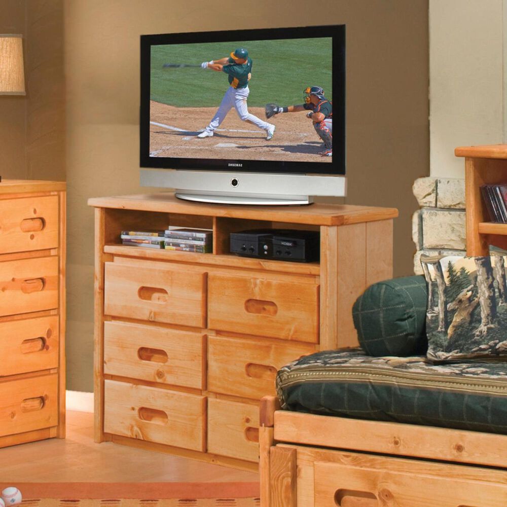 Timber Point Bunkhouse Media Chest in Warm Cinnamon, , large