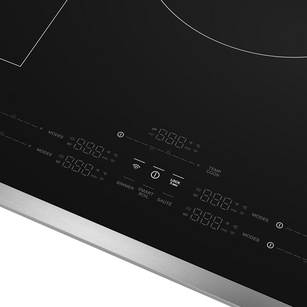 Whirlpool 36&quot; Intelligent Induction Cooktop with Temp Cook Technology and WipeClean Coating in Black and Stainless Steel, , large