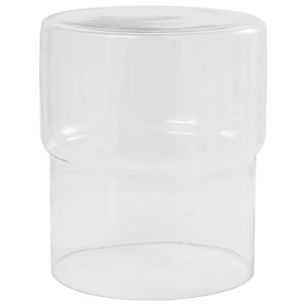 Maple and Jade Glass Modern Accent End Table in Clear, , large