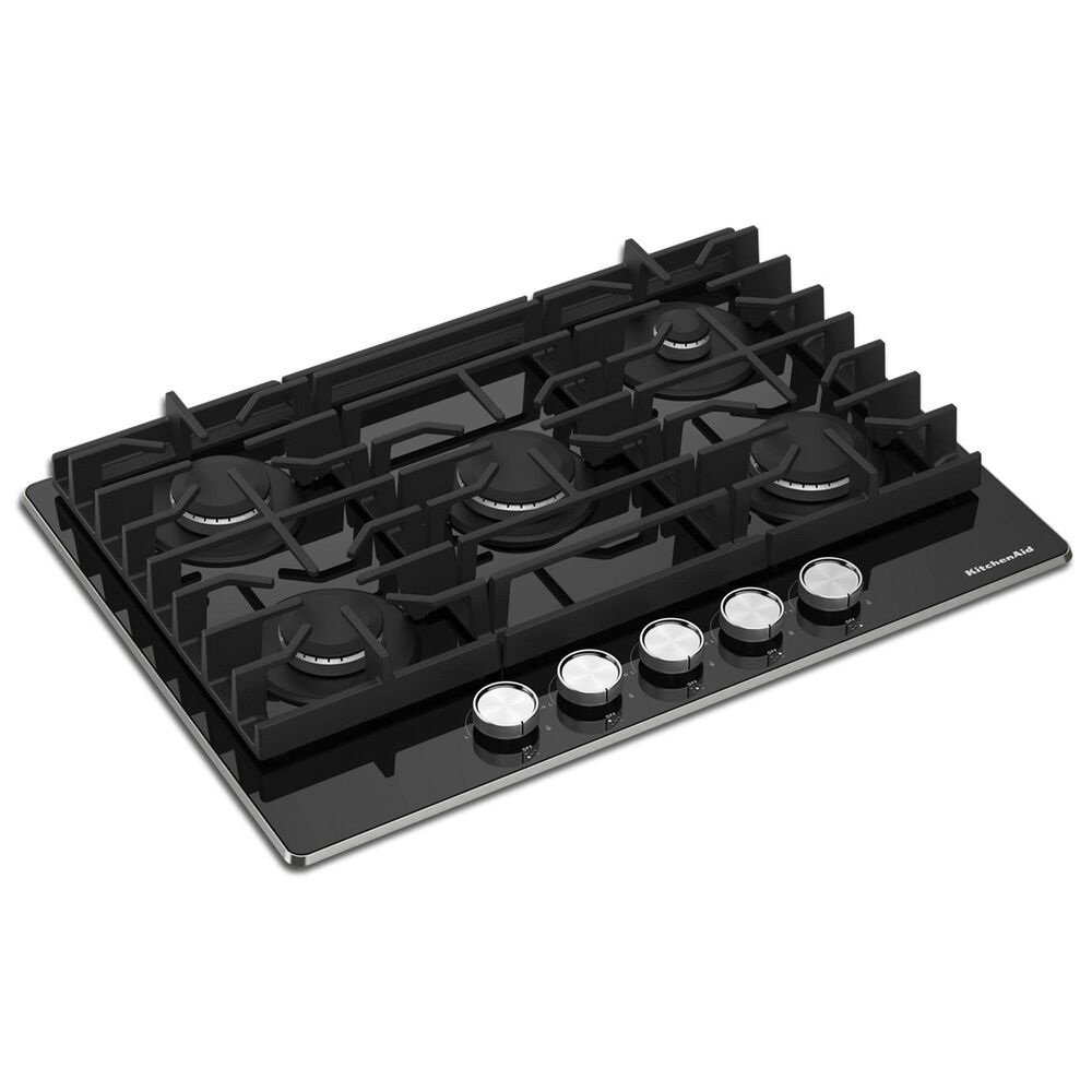 KitchenAid 30&quot; 5-Burner Gas Cooktop in Black, , large