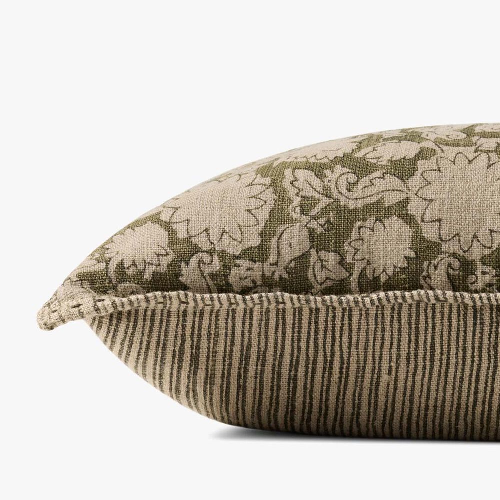 Loloi 12&quot; x 27&quot; Lumbar Throw Pillow in Green and Multicolor, , large
