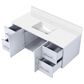 Lexora Home Geneva 48" Single Bathroom Vanity in Glossy White with 2 cm White Quartz Top and Rectangular Sink, , large