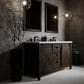 Lexora Home Marsyas 60" Double Bathroom Vanity in Brown with 2 cm White Cultured Marble Top and Rectangular Sinks, , large