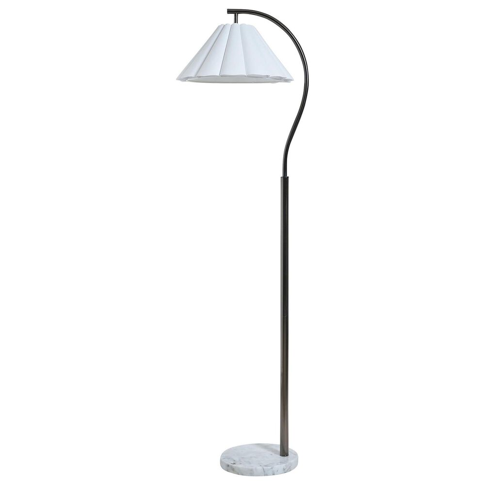 Flair Industries Vivienne Floor Lamp in Steel and White, , large
