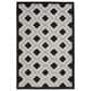 Nourison Aloha Geometric 3"6" x 5"6" Black and White Indoor/Outdoor Area Rug, , large