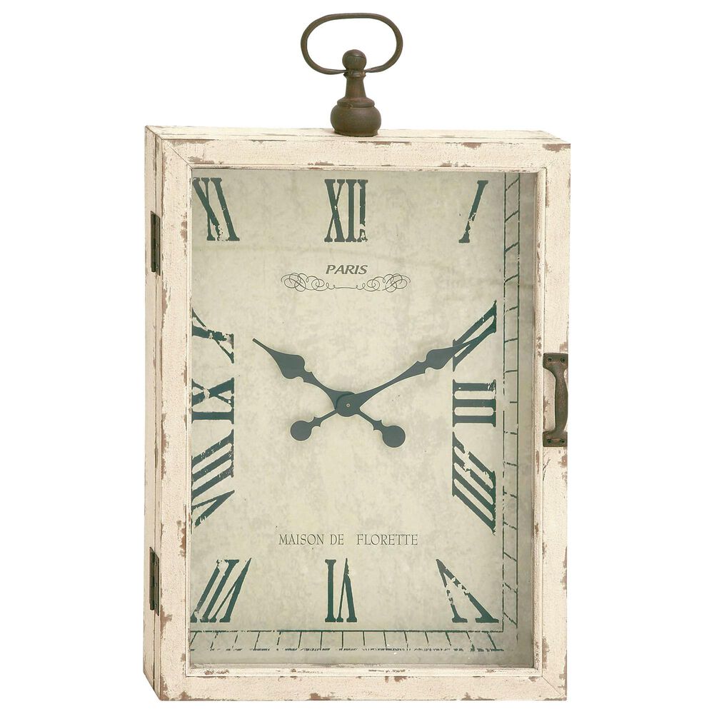Maple and Jade 20" x 34" Wall Clock in White and Black, , large
