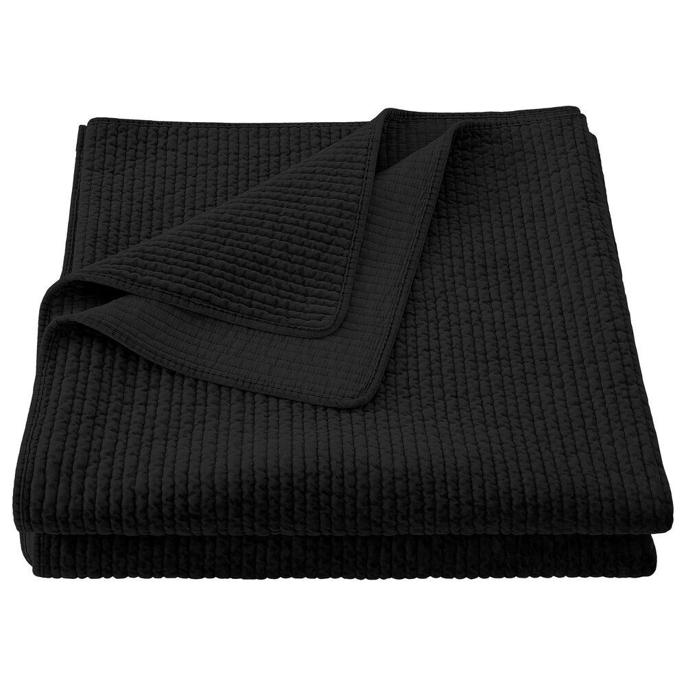 HiEnd Accents Stonewashed Velvet Full/Queen Quilt in Black, , large