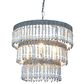 Creative Coop Laurel 3-Tier Wood Bead Chandelier with Antique White Shade, , large