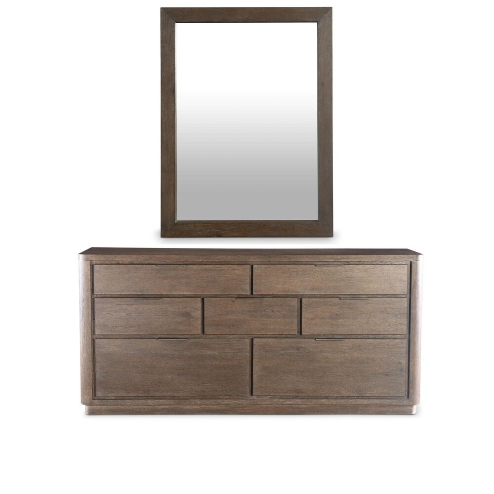 Bernhardt Outline Dresser and Mirror in Warm Brown, , large