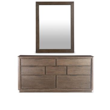 Bernhardt Outline Dresser and Mirror in Warm Brown, , large