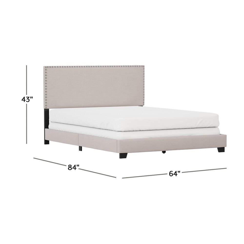 Richlands Furniture Willow Queen Upholstered Panel Bed in Gray Fog, , large