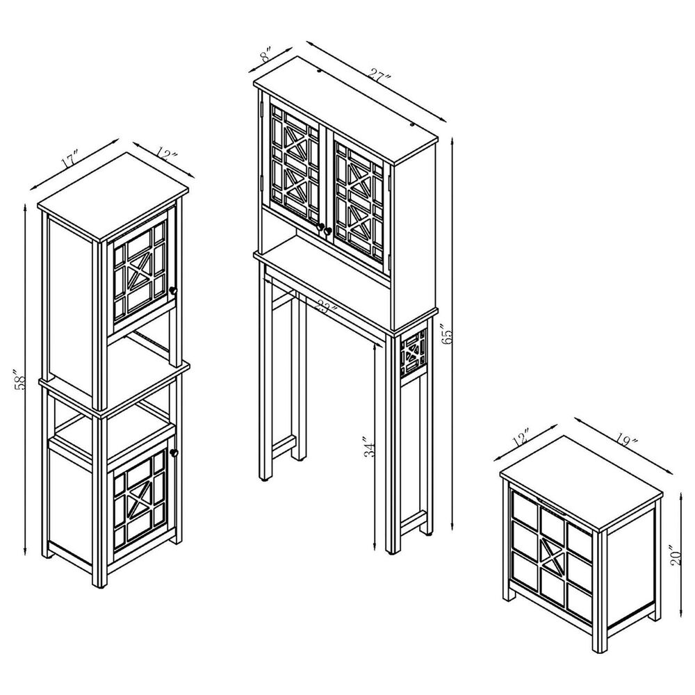 Timberlake Derby 5-Piece Bathroom Storage Set in White, , large