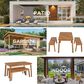 Hearth and Haven 3-Piece Patio Dining Set with Dining Table and Benches in Natural, , large