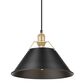 Golden Lighting Orwell 1-Light Wide Large Pendant with Matte Black Shade in Brushed Champagne Bronze, , large