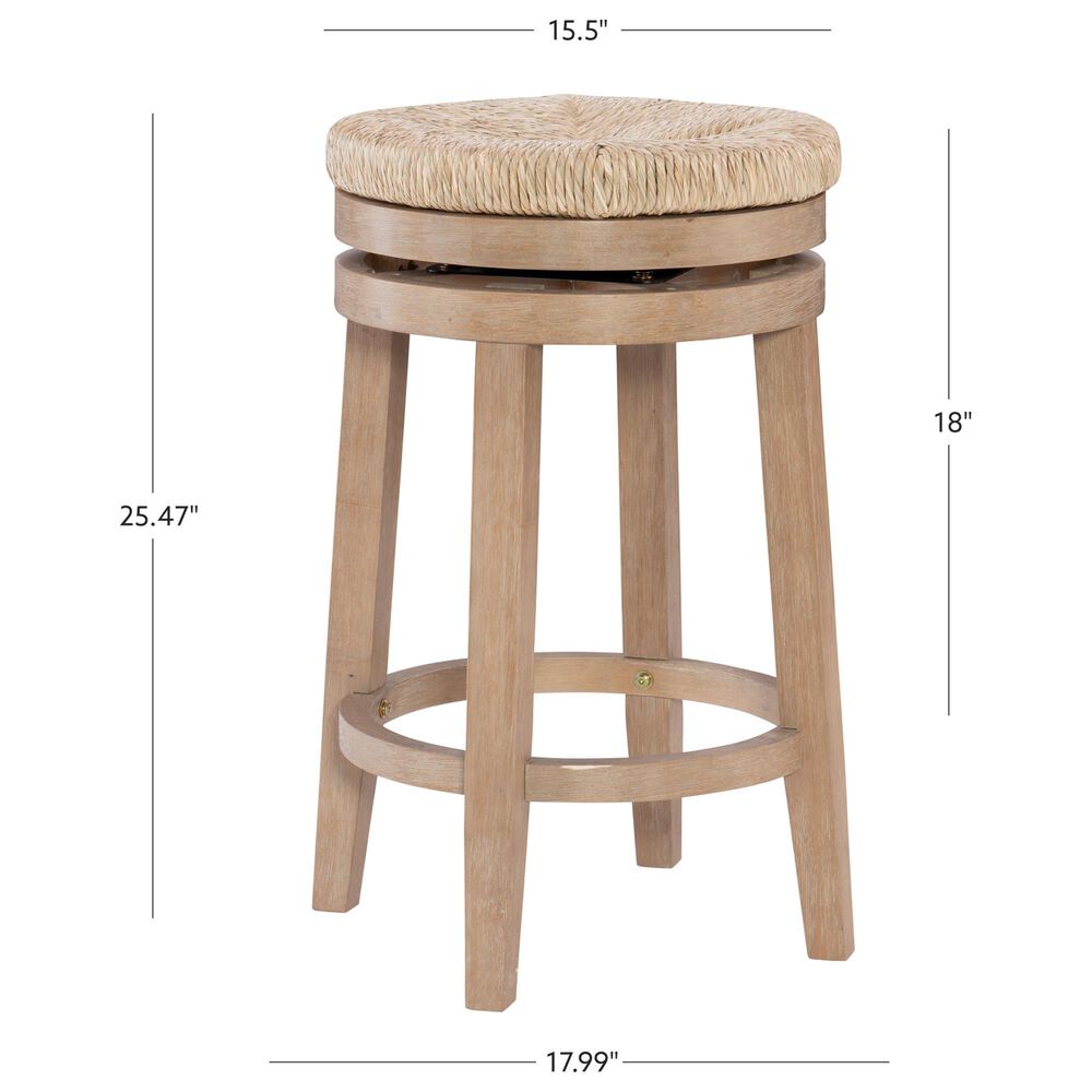 Linon Home Decor Morgan Swivel Counter Stool in Natural, , large