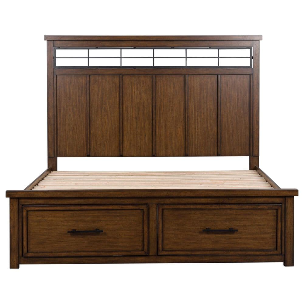 Ashley Taffenbrook Queen Storage Bed in Medium Brown, , large