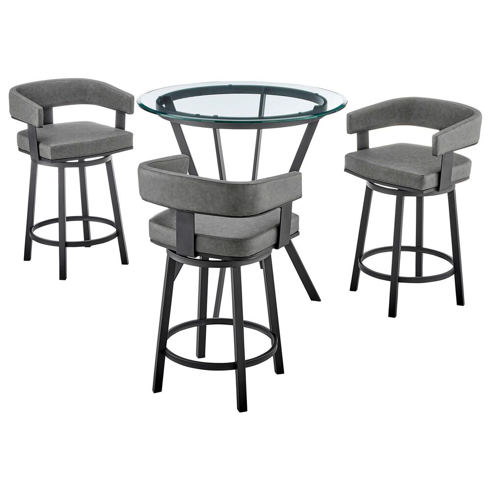 Blue River Naomi and Lorin 4-Piece Counter Height Dining Set in Matte Black, , large
