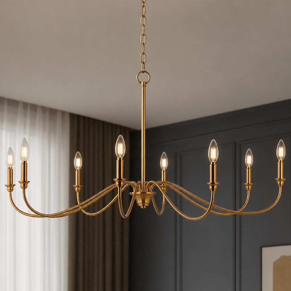 Vaxcel Annabelle 8-Light Chandelier in Muted Brass, , large