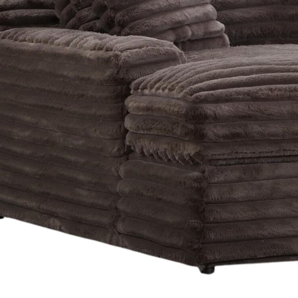 Maple + Main Oversized Chaise Lounge with USB Charging Ports and 2-Cupholder in Chocolate, , large