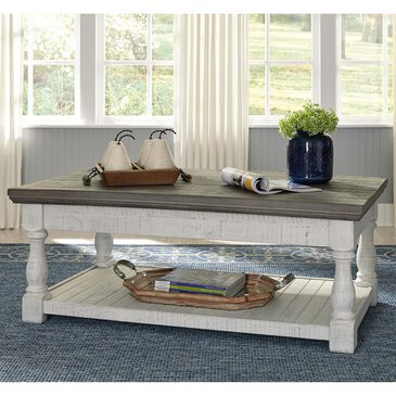 Ashley Havalance Lift Top Coffee Table in Weathered Gray and Vintage White, , large