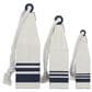 Maple and Jade 3-Piece Buoy Decorative Sculpture Set with Rope in Distressed White and Navy Blue, , large