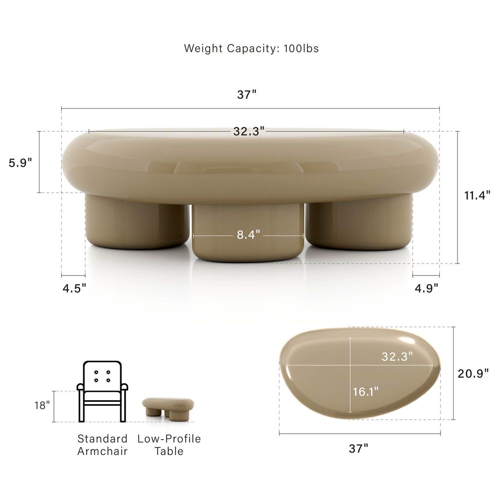 Furniture of America Rene 2-Piece Table Set in Light Brown, , large