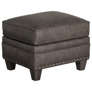 Smith Brothers Leather Ottoman Gray, , large