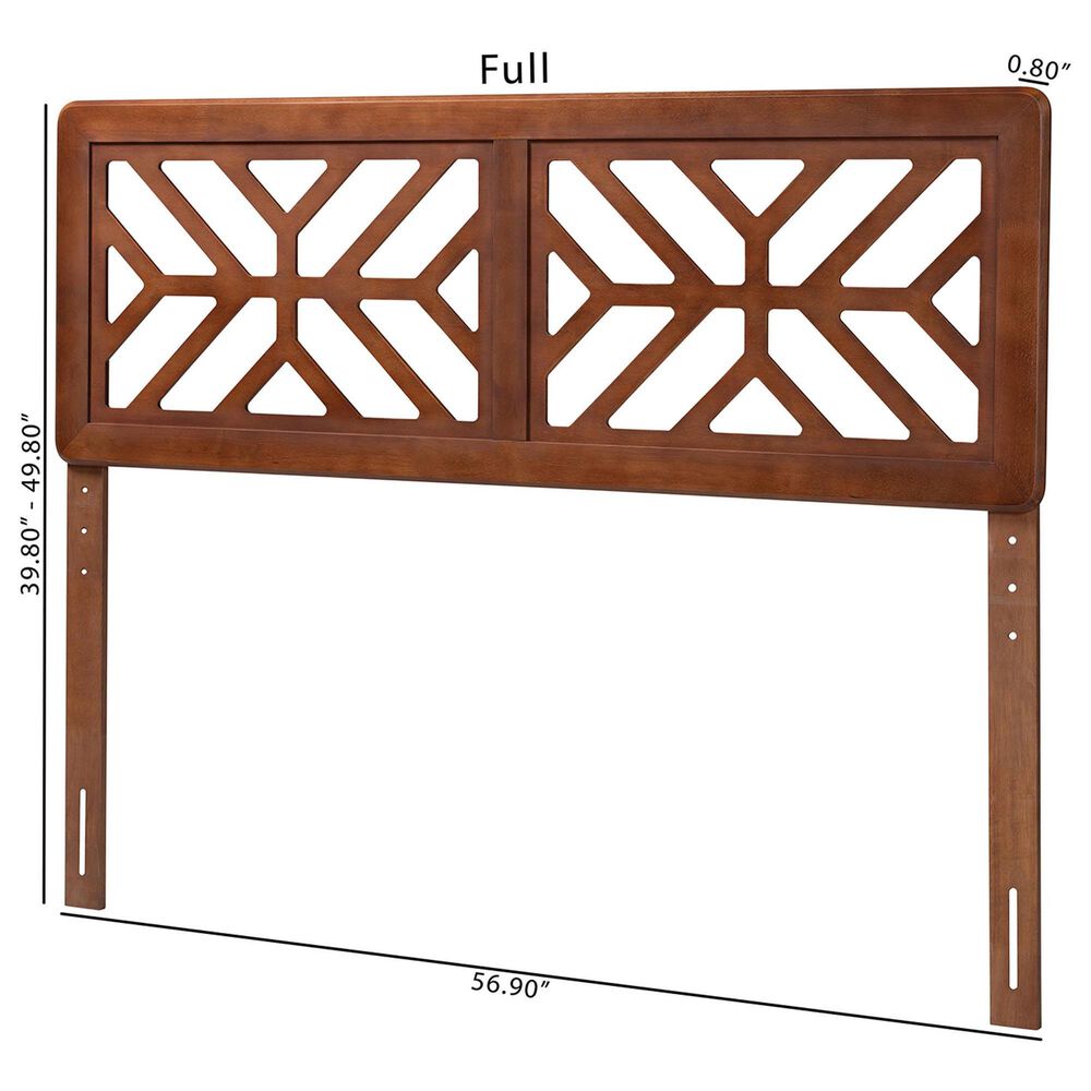 Baxton Studio Kalare Full Headboard in Walnut Brown, , large