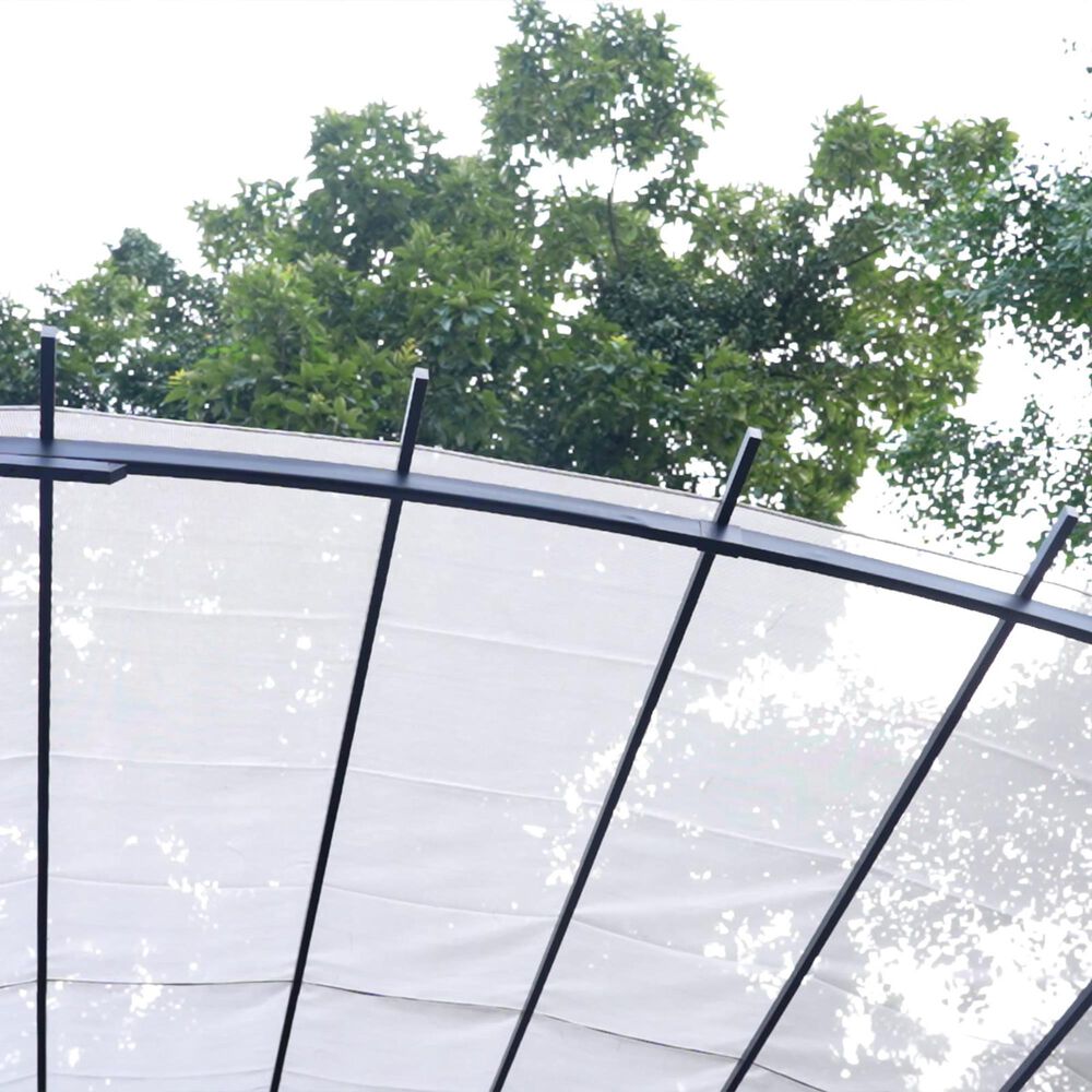 Sunwell Garden 11' x 11' Outdoor Pergola with Gray Canopy in Black, , large