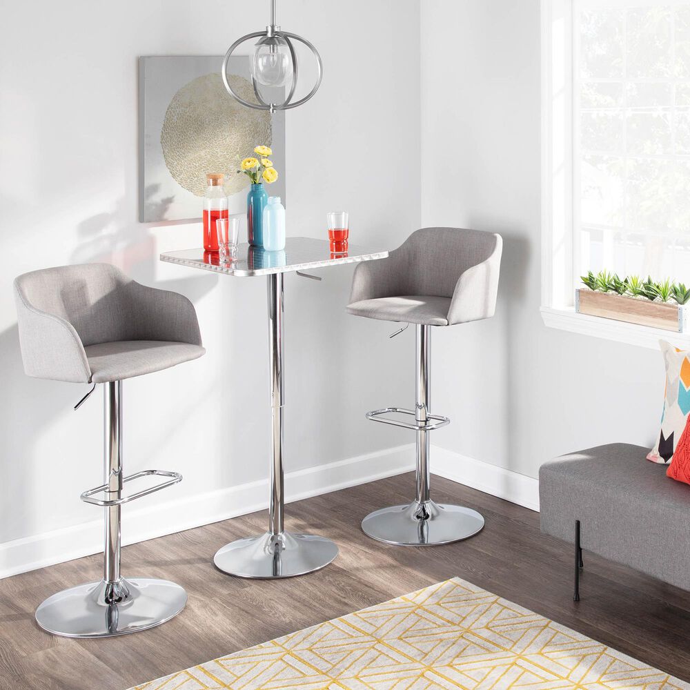 Lumisource 41&quot; Adjustable Bar Table in Silver and Chrome, , large