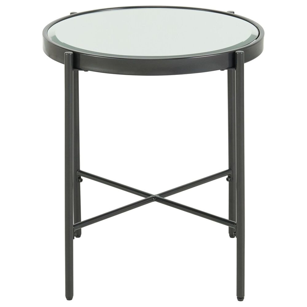 Mayberry Hill Vienna End Table with Glass Top in Clear and Black, , large