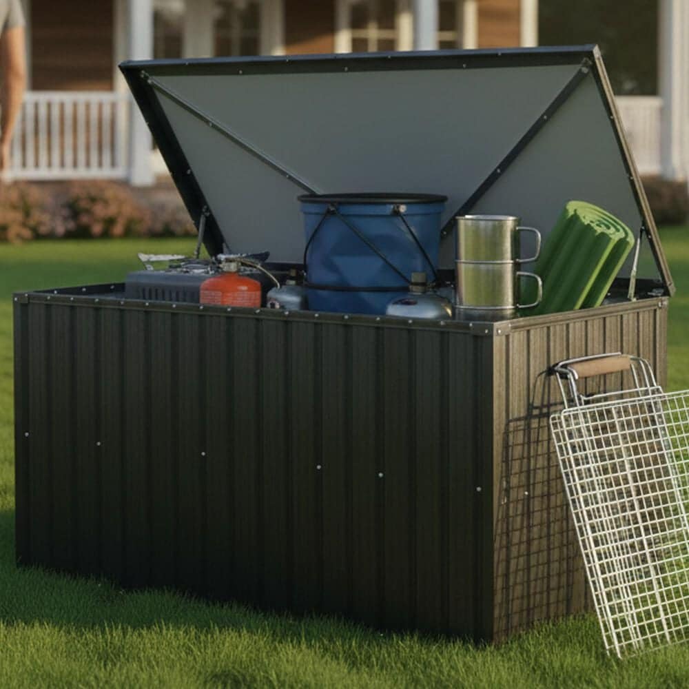 HOMLUX Outdoor Medium Storage Box in Black, , large
