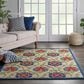 Nourison Aloha ALH19 6" x 9" Blue and Multicolor Indoor/Outdoor Area Rug, , large
