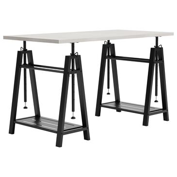 Ashley Bayflynn Adjustable Height Desk in Gunmetal and Whitewashed, , large
