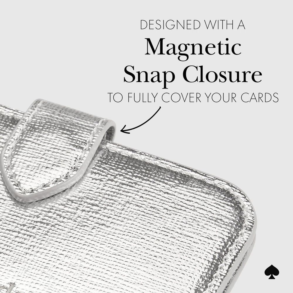 Kate Spade Morgan Magnetic MagSafe Wallet in Metallic Silver, , large