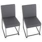 LumiSource Fuji Side Chair with Grey Cushion in Black (Set of 2), , large