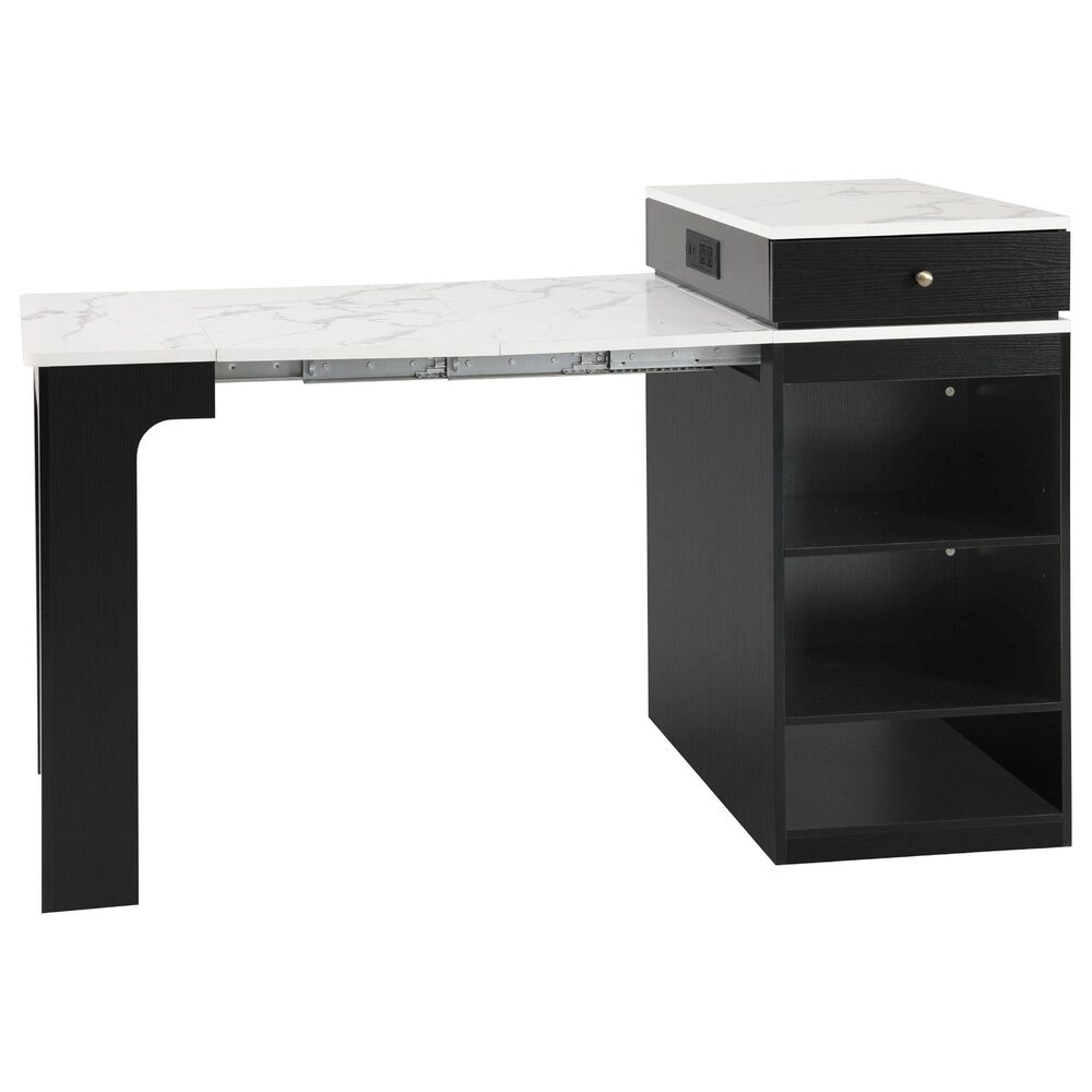 HOMLUX 60" Kitchen Island in Black, , large