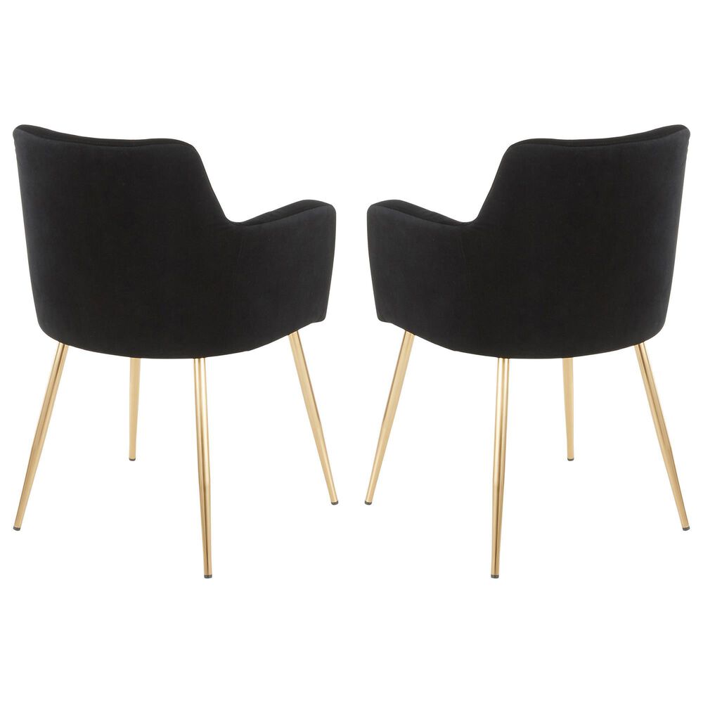 Lumisource Andrew Dining Chair in Black/Gold &#40;Set of 2&#41;, , large