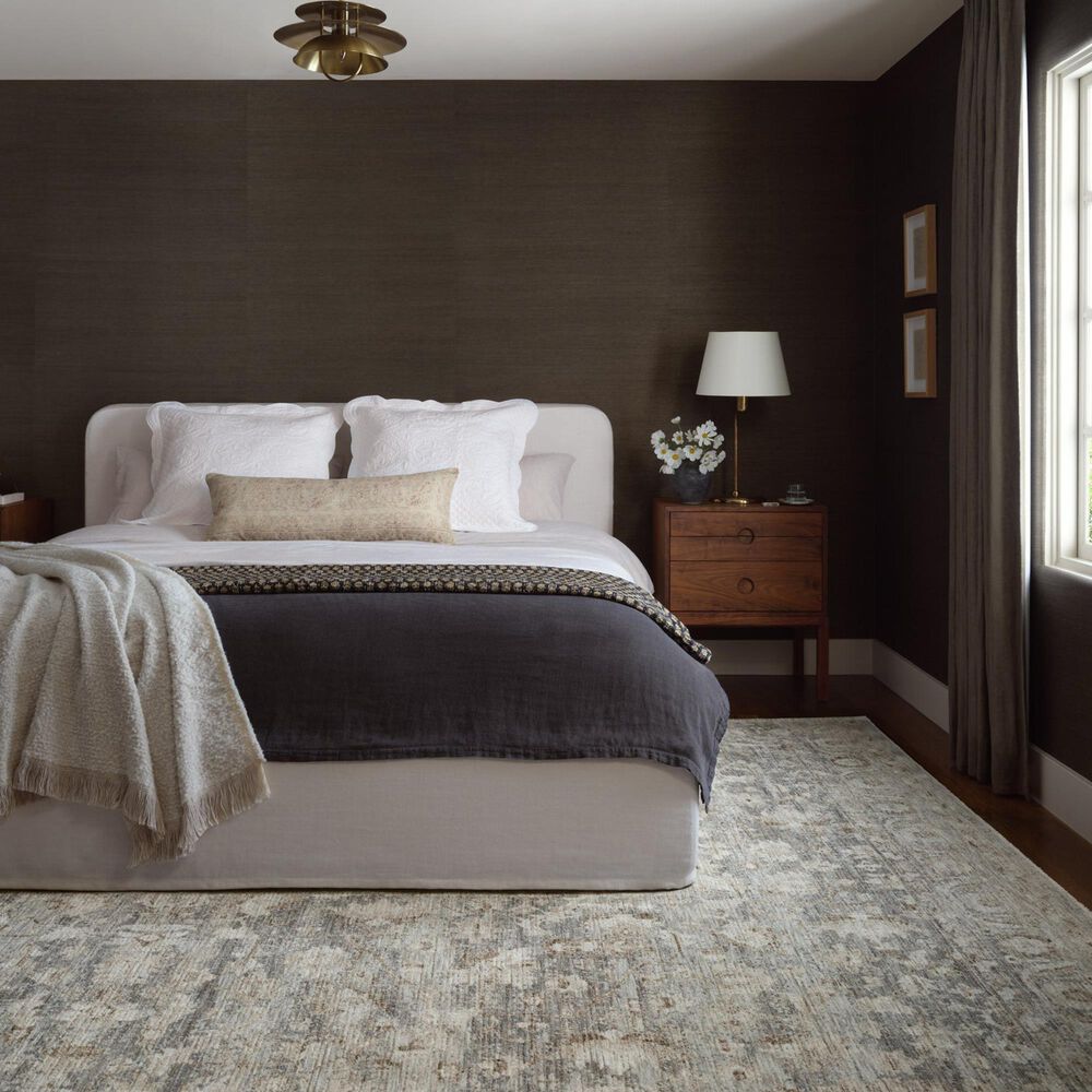 Amber Lewis x Loloi Honora 3&#39;9&quot; x 5&#39;9&quot; Slate and Beige Area Rug, , large
