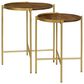 Pacific Landing Malka 2-Piece Round Nesting Table Set in Dark Brown and Gold, , large