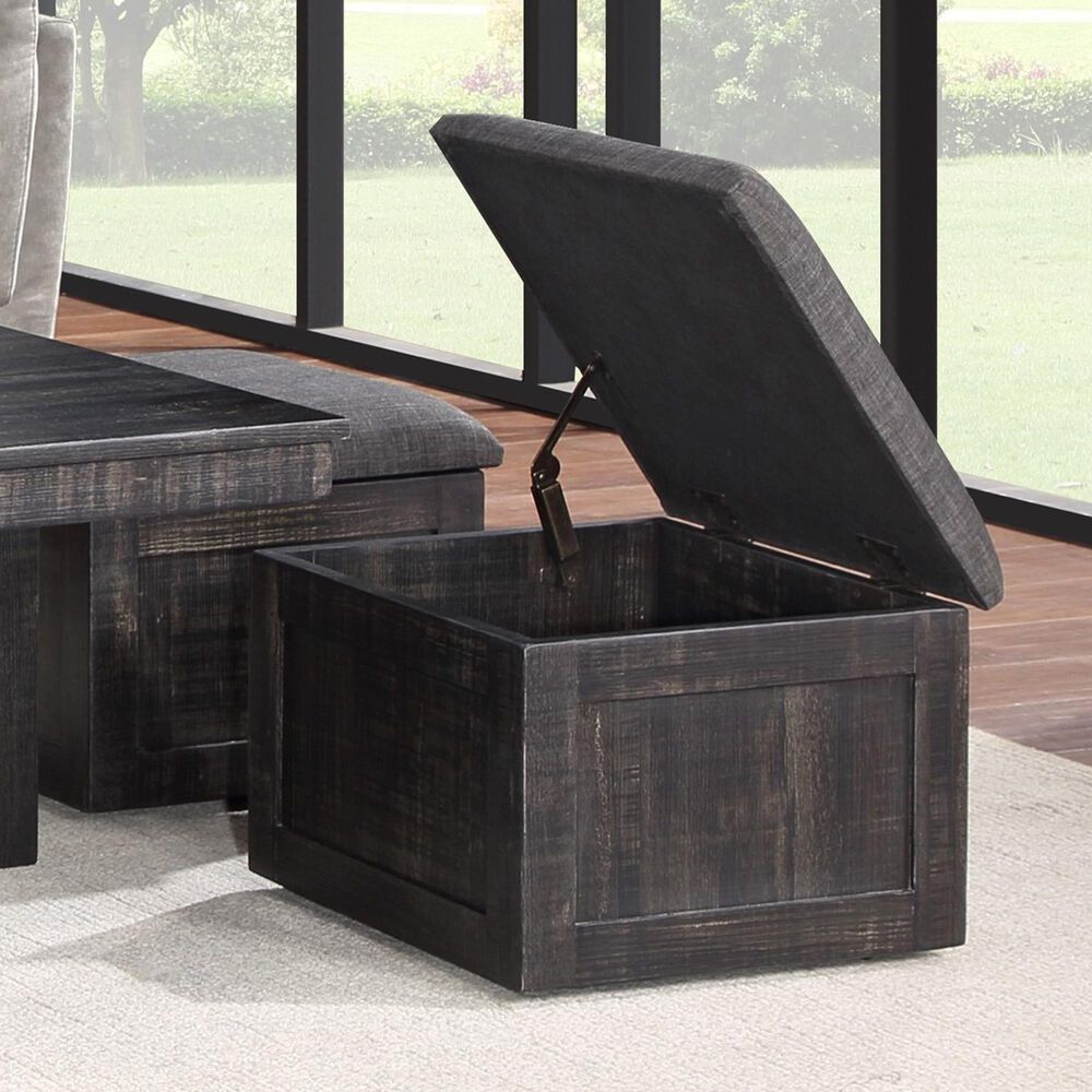 HOMLUX 5-Piece 38" Coffee Table Set with 4 Nested Storage Stools in Gray Oak, , large