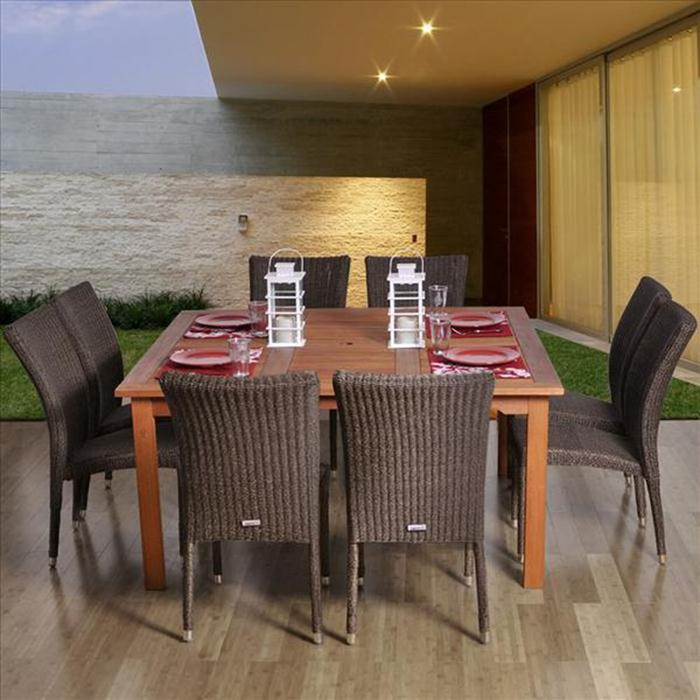 International Home Miami Provence 9-Piece Square Dining Set in Brown , , large