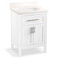 Kohler Hadron 24" Single Bathroom Vanity in White with 3 cm Bianco Bella Quartz Top and Oval Sink, , large