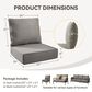 Sunwell Garden 22" Outdoor Seat and Back Cushion Set in Gray (Set of 2), , large